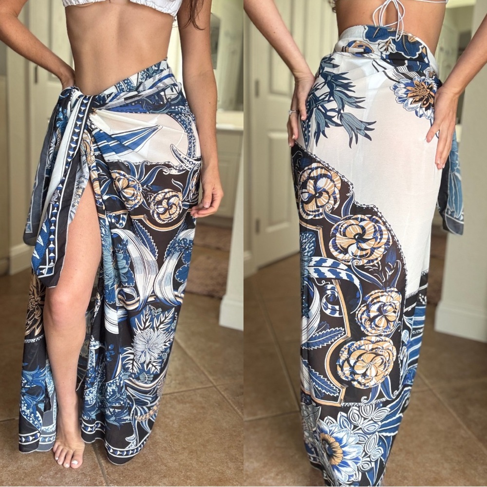 Blue and White Swim Coverup